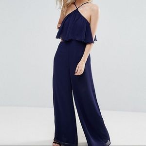 Blue Ruffle Jumpsuit (Petite)